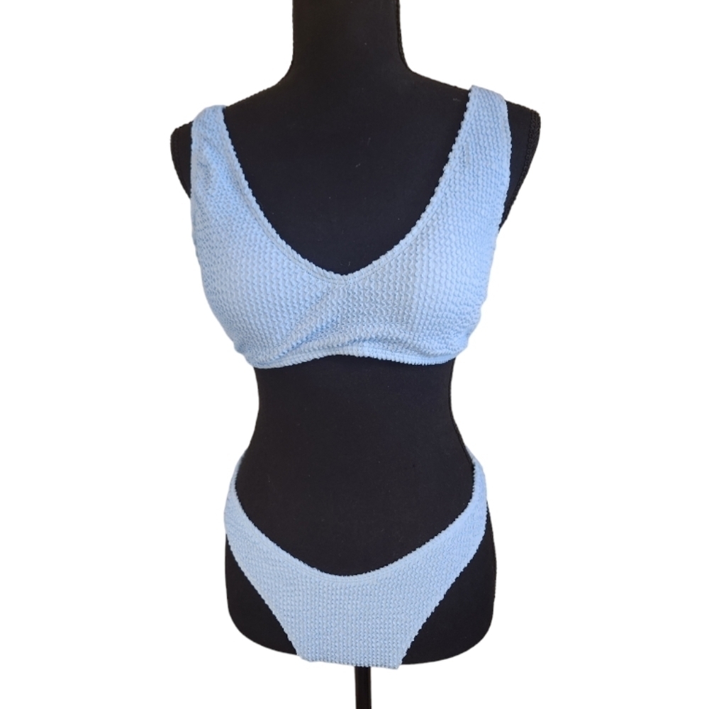 ZAFUL 2 piece bikini light blue size 8 NWT